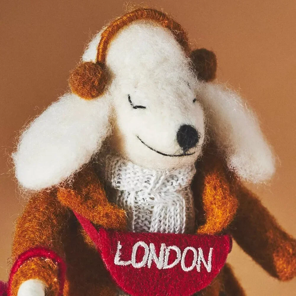 Brand New Anthropologie Travel Poodle (LONDON) Christmas Ornament - Picture 2 of 3